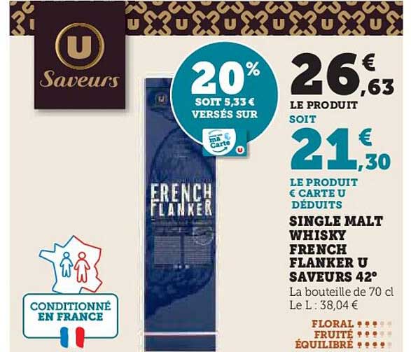 single malt whisky french flanker u saveurs 42°