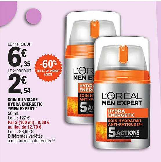 soin du visage hydra energetic "men expert"