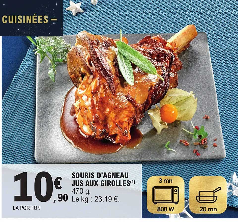 souris d'agneau jus aux girolles