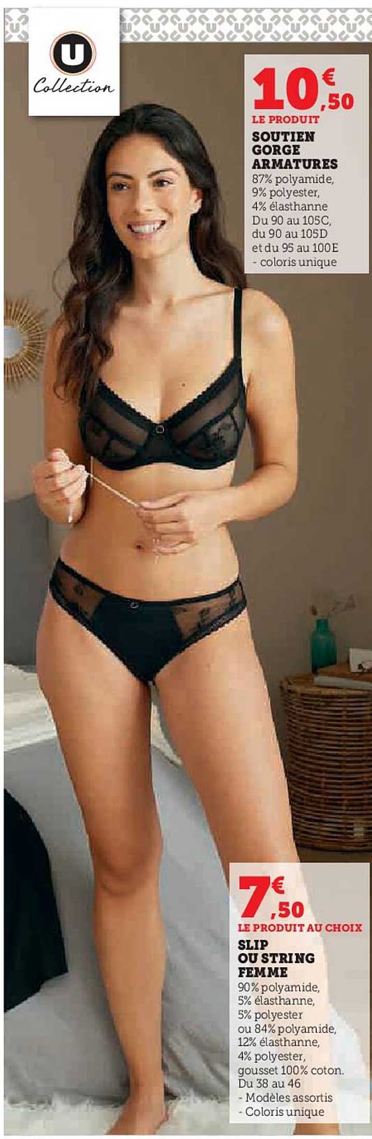 soutien gorge armatures slip ou string femme