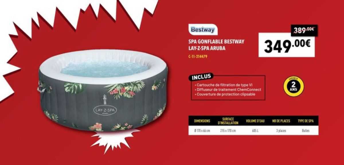 spa gonflable bestway lay-z-spa aruba
