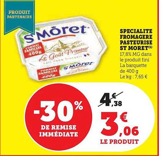 spécialité fromagère pasteurisé st môret