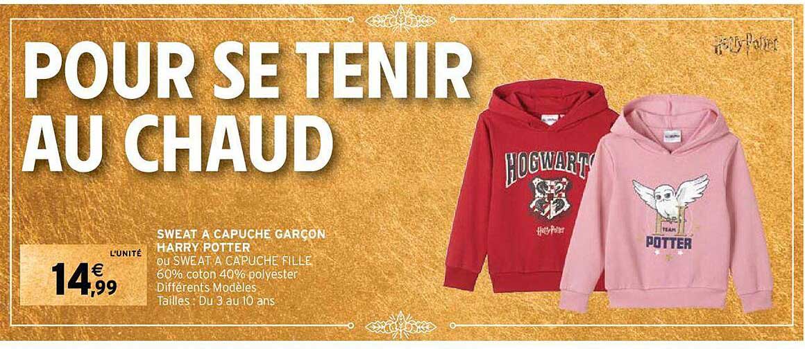 sweat à capuche garçon harry potter