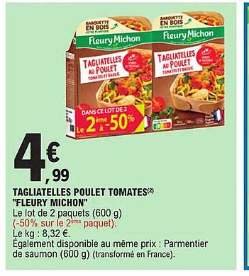 tagliatelles poulet tomates "fleury michon"