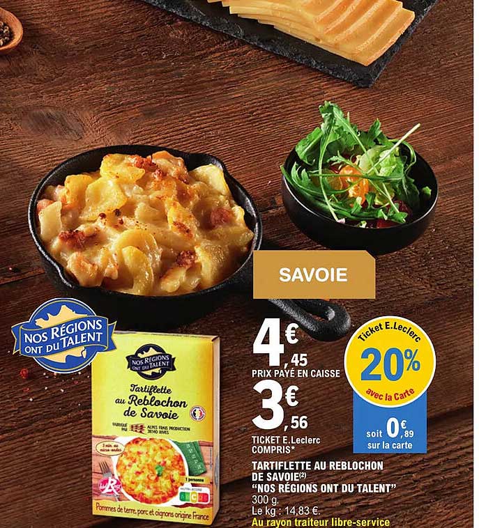 tartiflette au reblochon de savoie "nos régions ont du talent"