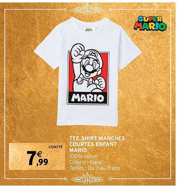 Tee Shirt Manches Courtes Enfant Mario