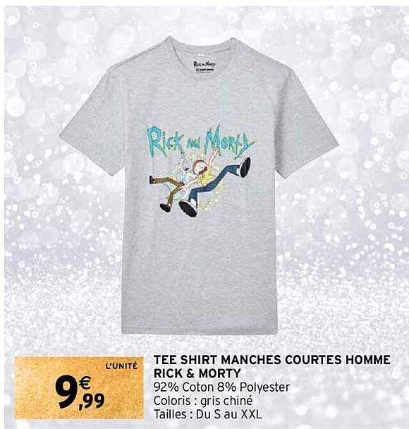 tee shirt manches courtes homme rick & morty