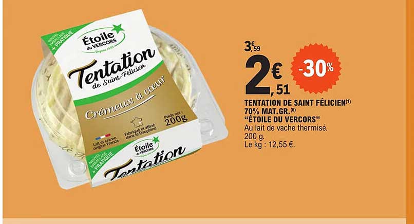 tentation de saint félicien 70% mat gr "étoile du vercors"
