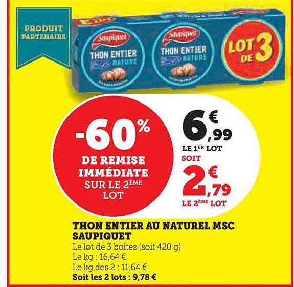 Thon Entier Au Naturel Msc Saupiquet