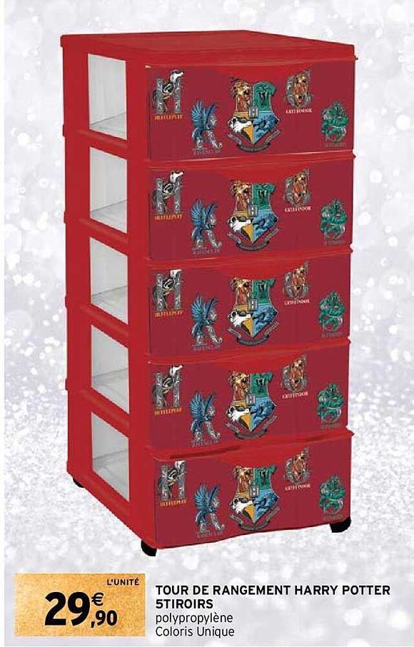tour de rangement harry potter 5 tiroirs