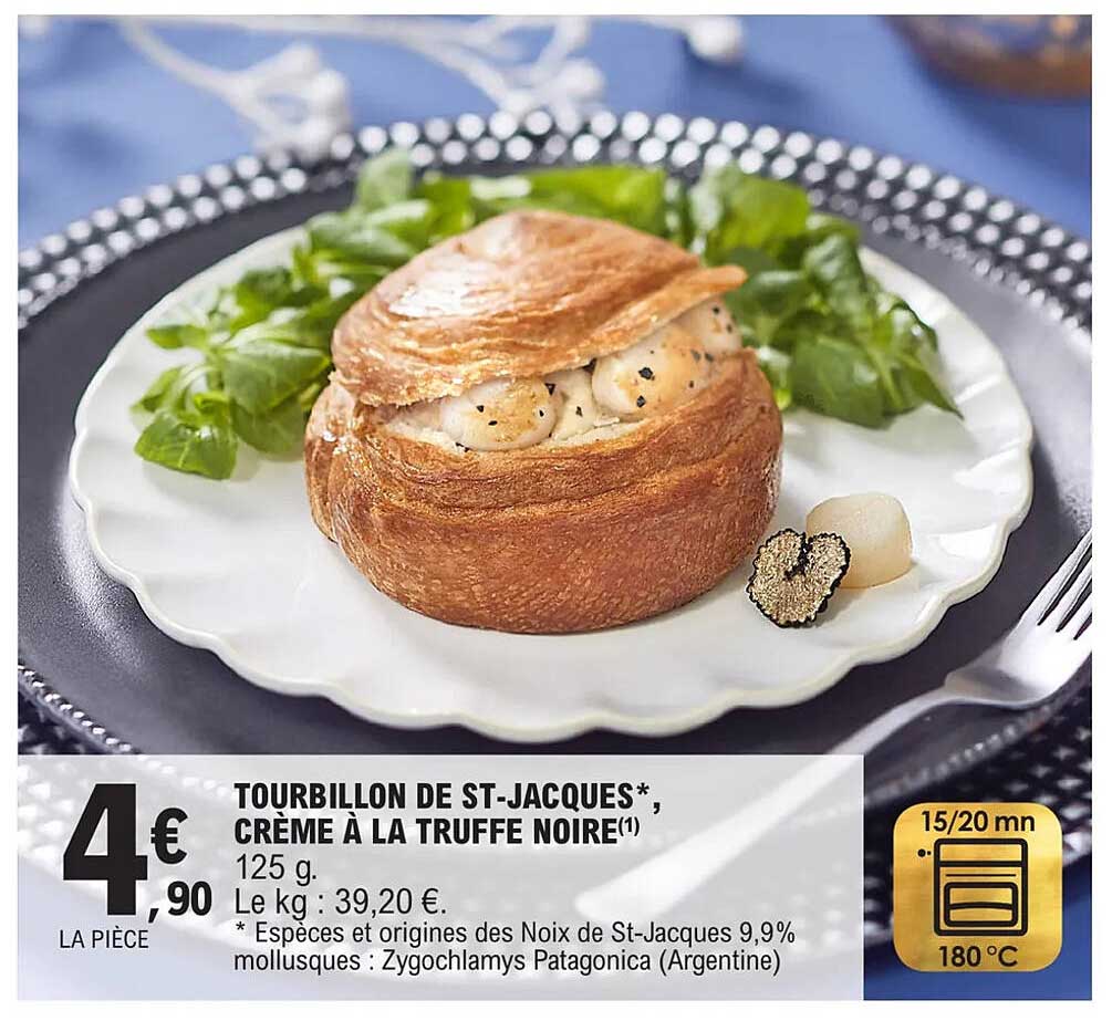 tourbillon de st-jacques, crème à la truffe noire