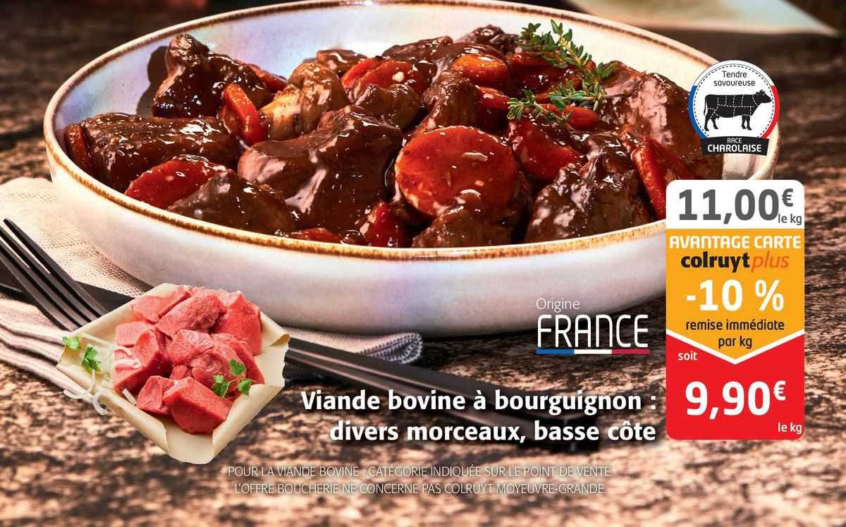 viande bovine à bourguignon: divers morceaux basse côte