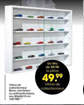vitrine de collectionneur blanc,  noir-blanc ou anthracite-blanc