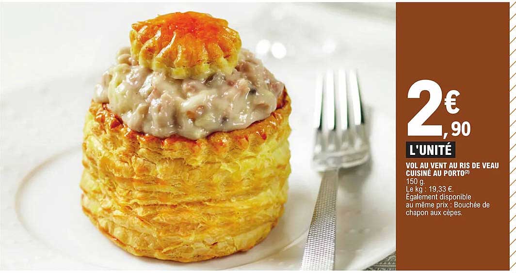 vol au vent au ris de veau cuisiné au porto