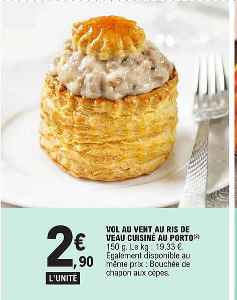 vol au vent au ris de veau cuisiné au porto