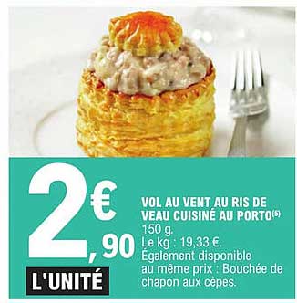 Vol Au Vent Au Ris De Veau Cuisiné Au Porto