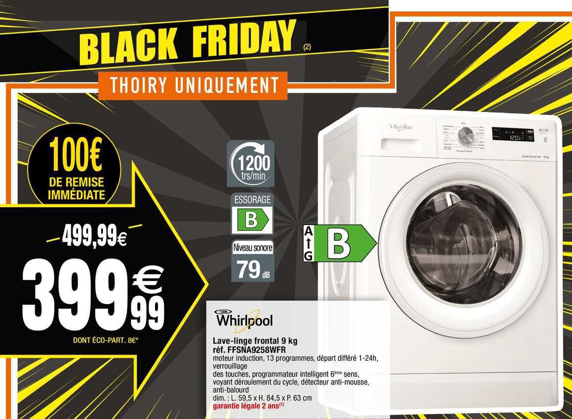 whirlpool lave-linge frontal 9kg