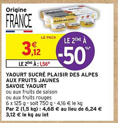 Yaourt Sucré Plaisir Des Alpes Aux Fruits Jaunes Savoie Yaourt