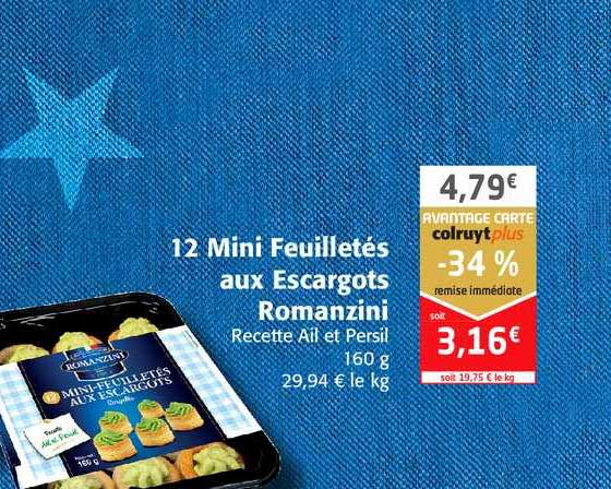 12 mini feuilletés aux escargots romanzini