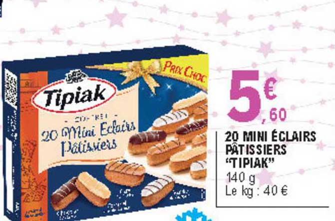 20 mini éclaires pâtissiers "tipiak"