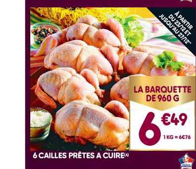 6 cailles prêtes à cuire