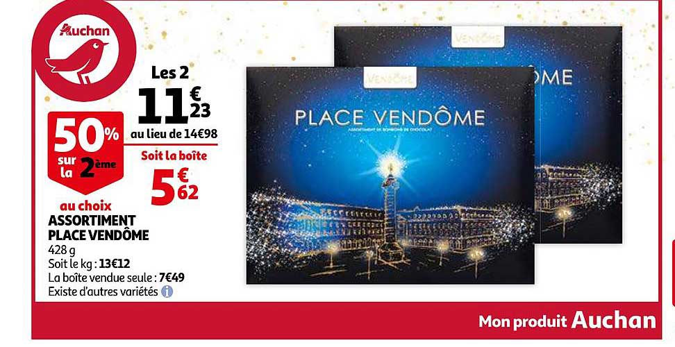 assortiment place vendôme 50% sur le 2ème au choix