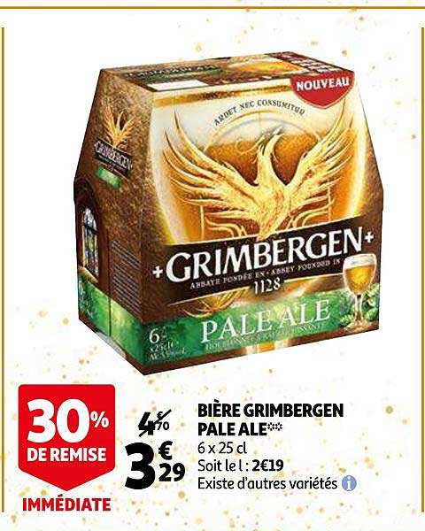 bière grimbergen pale ale 30% de remise immédiate