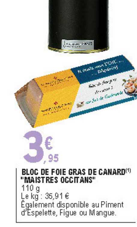 bloc de foie gras de canard "maistres occitans"