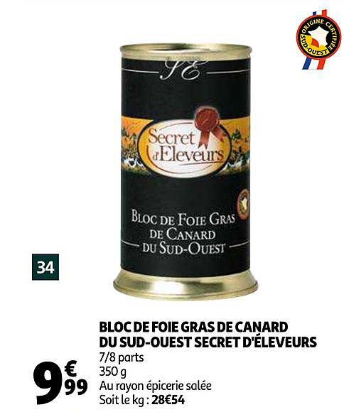 bloc de foie gras de canard du sud ouest secret d'éleveurs