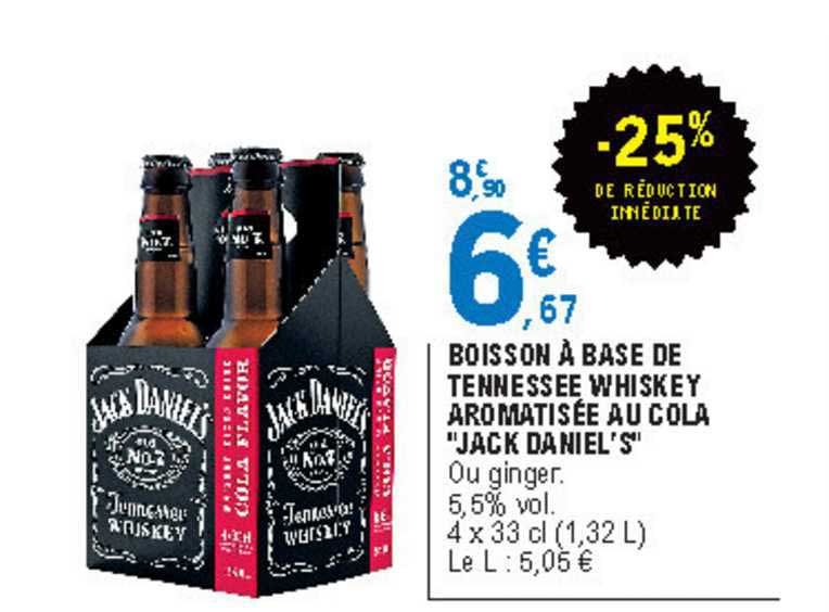 boisson à base de tennessee whiskey aromatisée au cola "jack daniel's"