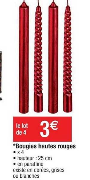 bougies hautes rouges