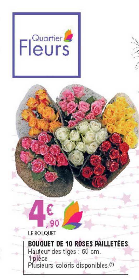 Bouquet De 10 Roses Pailletées