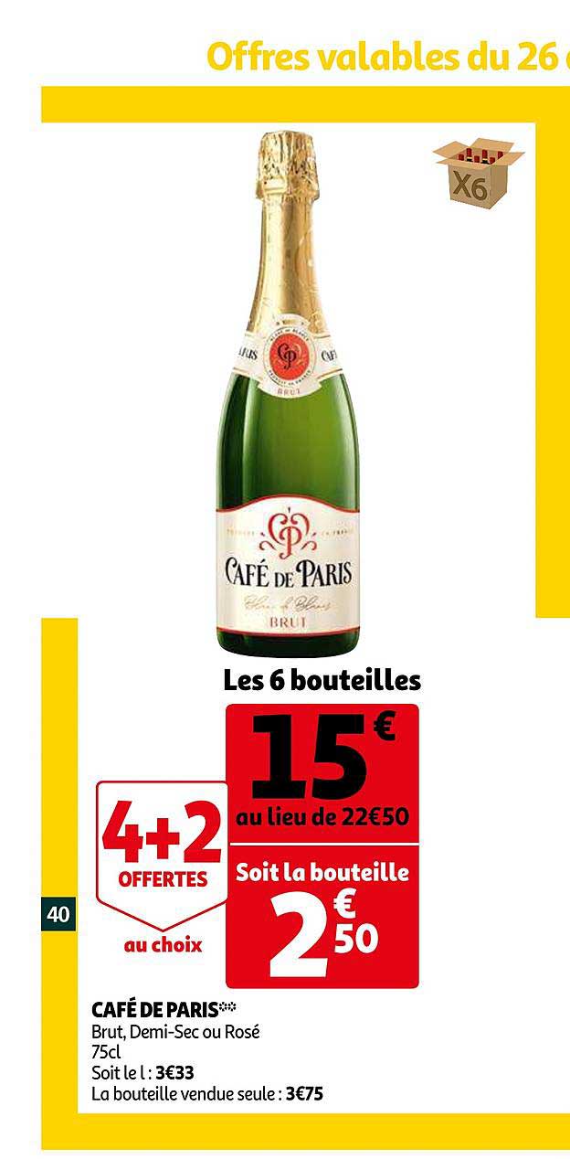 Café De Paris 4+2 Offertes Au Choix