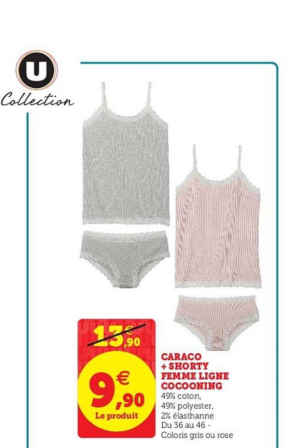 caraco + shorty femme ligne cocooning
