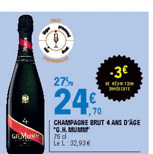 champagne brut 4 ans d'âge "g.h. mumm"