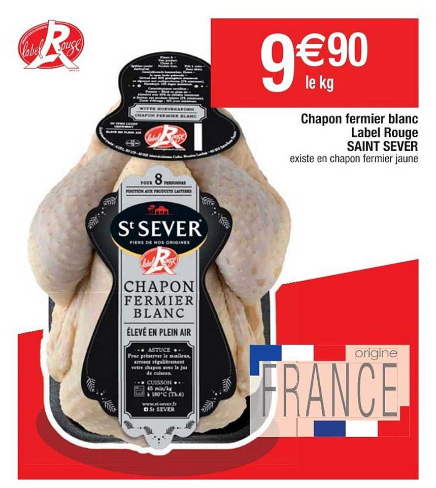 chapon fermier blanc label rouge saint sever