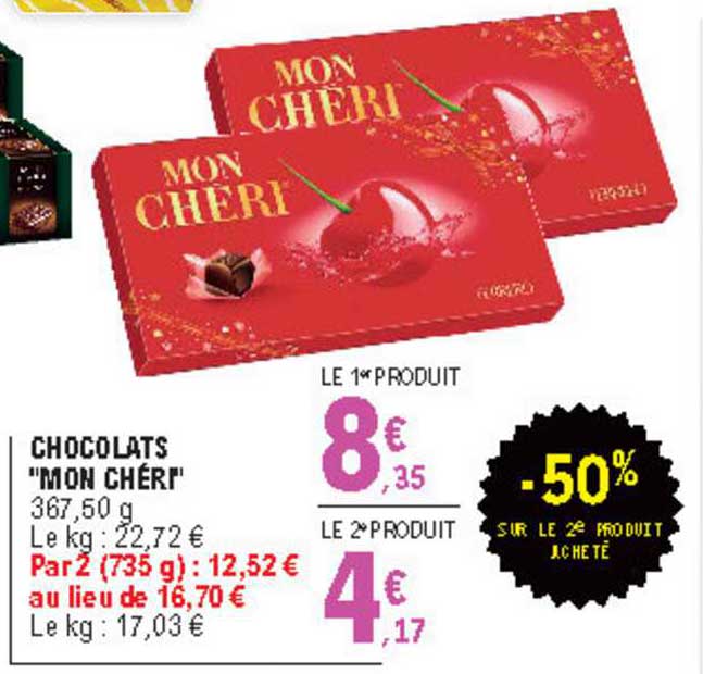 chocolats "mon chéri"