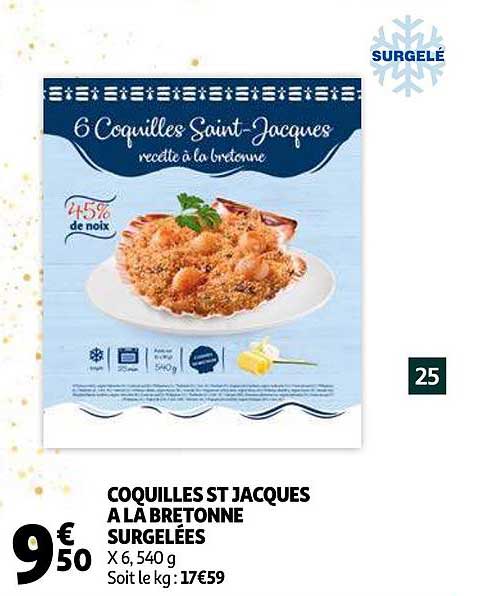 coquilles st jacques à la bretonne surgelées