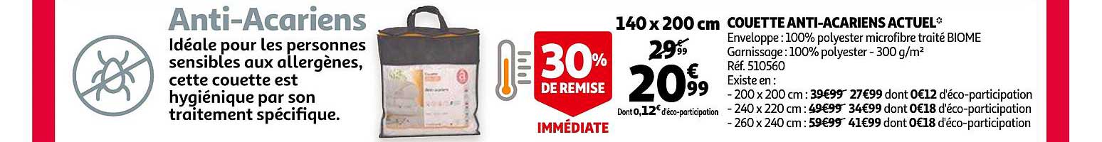 couette anti acariens actuel