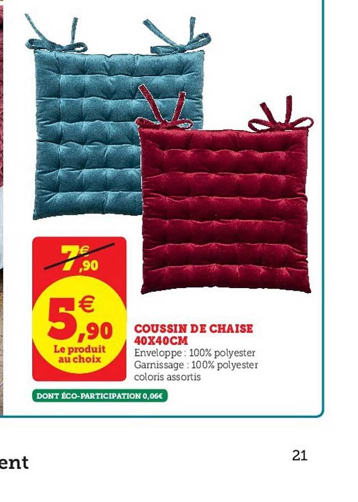 coussin de chaise 40x40cm