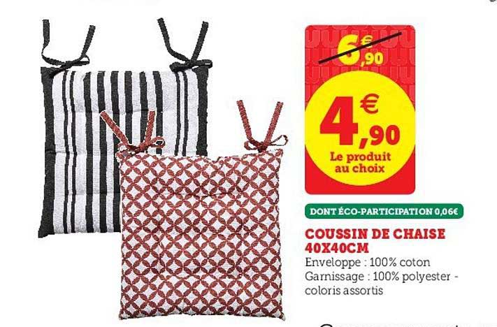 coussin de chaise 40x40cm