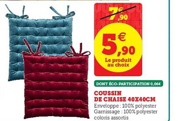 coussin de chaise 40x40cm