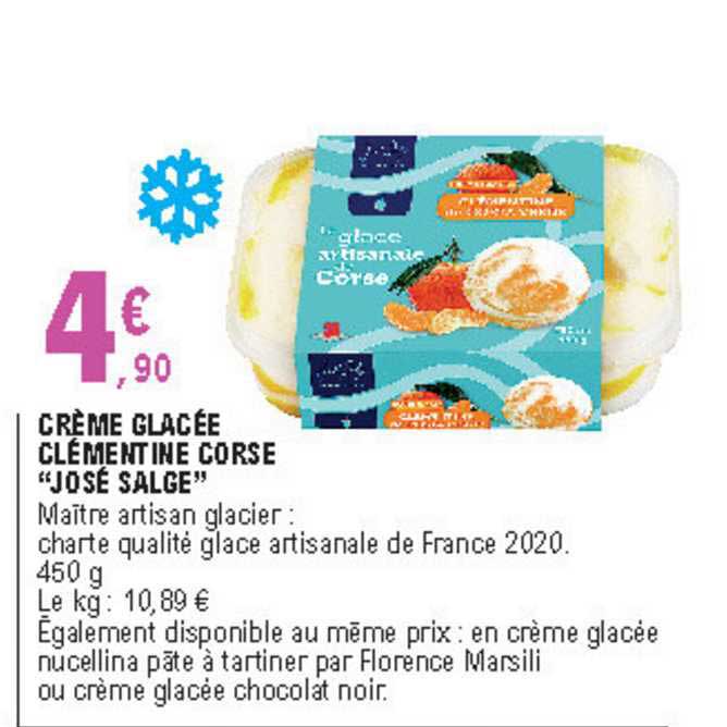 crème glacée clémentine corse "josé salge"