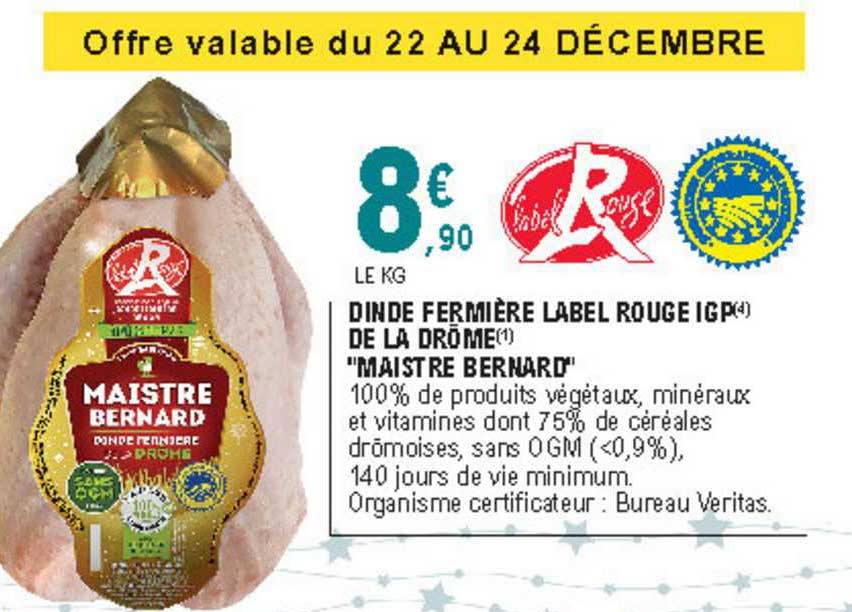 dinde fermière label rouge igp de la drôme "maistre bernard"