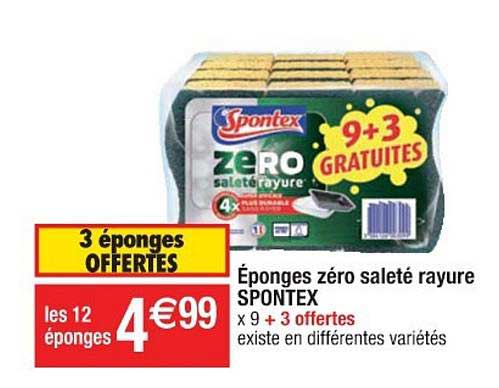 éponges zéro saleté rayure spontex