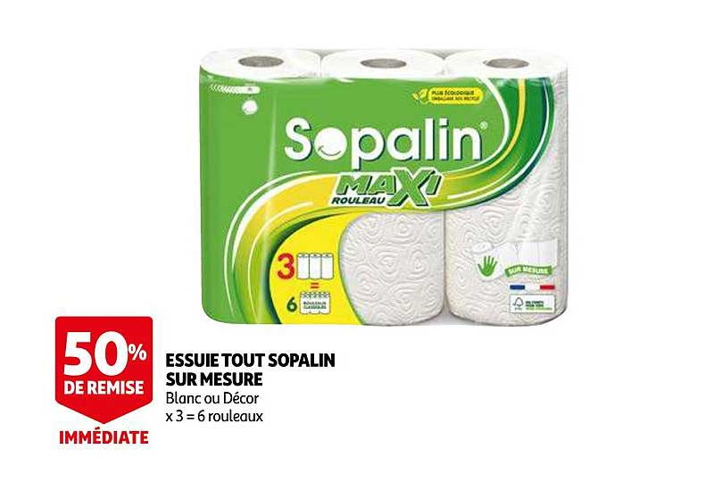 essuie tout sopalin sur mesure 50% de remise immédiate