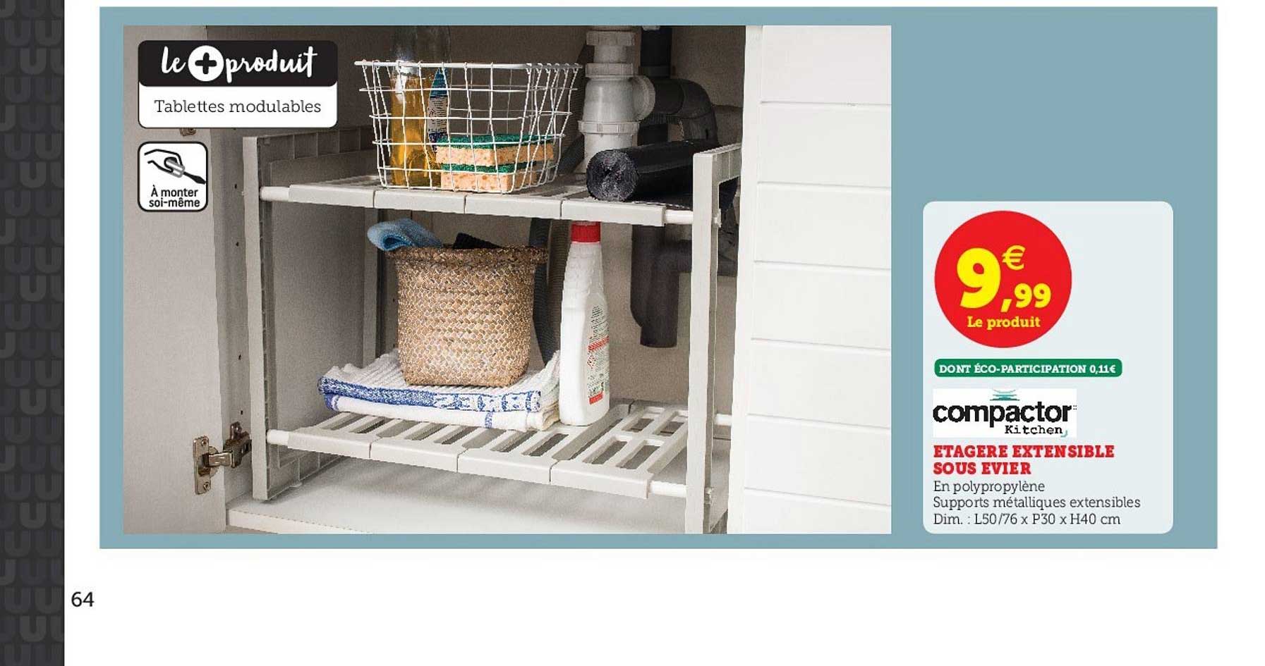 étagère extensible sous evier