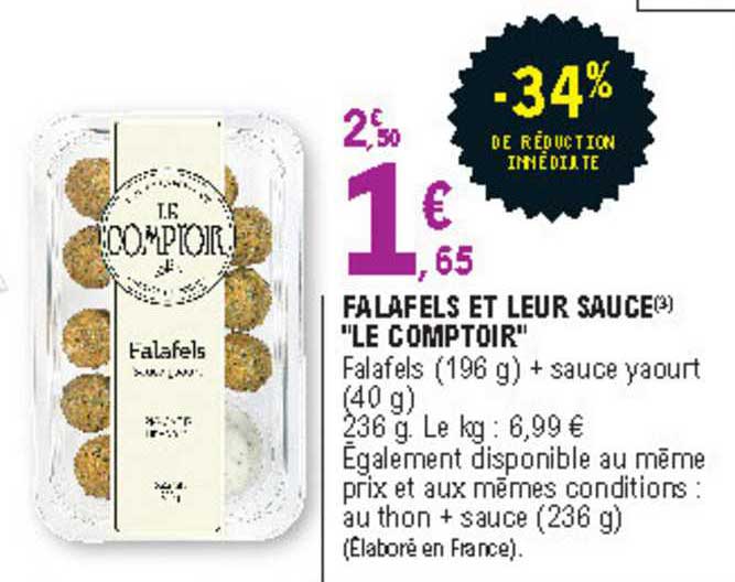 falafels et leur sauce "le comptoir"