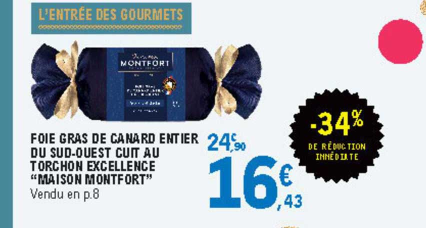 foie gras de canard entier du sud-ouest cuit au torchon excellence "maison montfort"