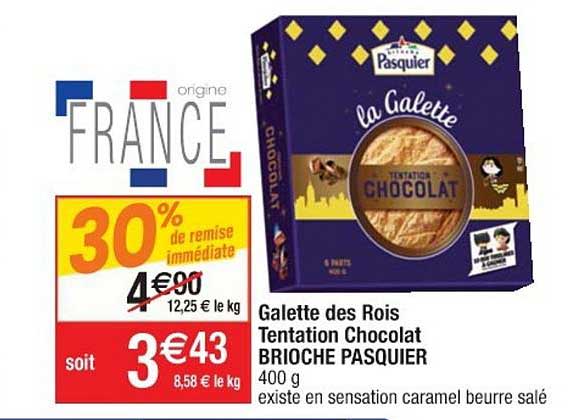 galette des rois tentation chocolat brioche pasquier